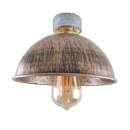 Brushed Copper Ceiling Light Lampshade Fitting Industrial Design B22 Lighting~1566-0