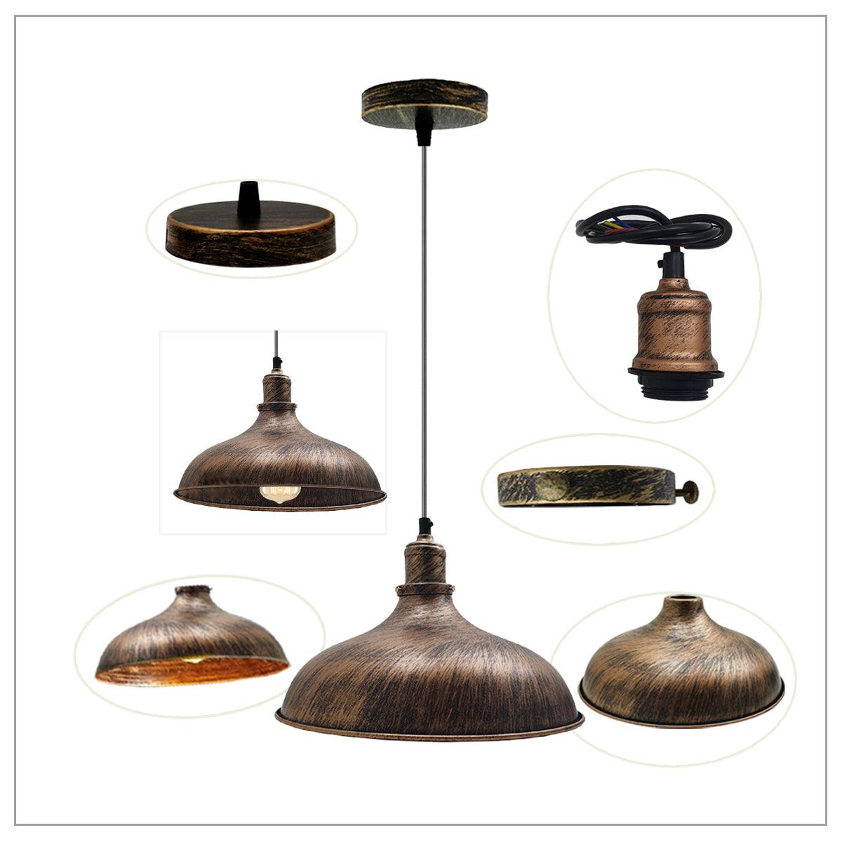 Brushed Copper Industrial Retro Ceiling Pendant Light~1481-8