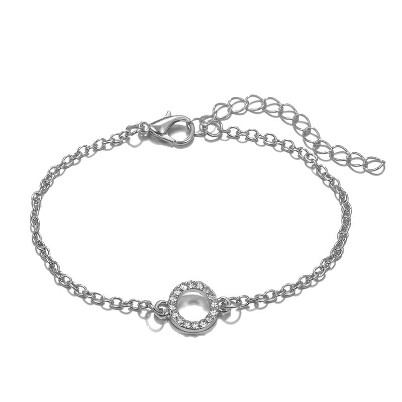 14K White Gold Plating Love Knot Circular Minimalist Bracelet Sets - Puritific