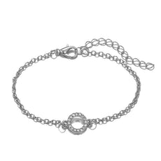 14K White Gold Plating Love Knot Circular Minimalist Bracelet Sets - Puritific