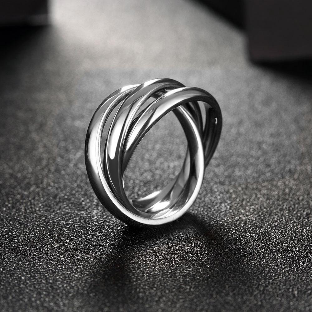 18k White Gold Bands Stainless Steel Rolling Ring - Puritific