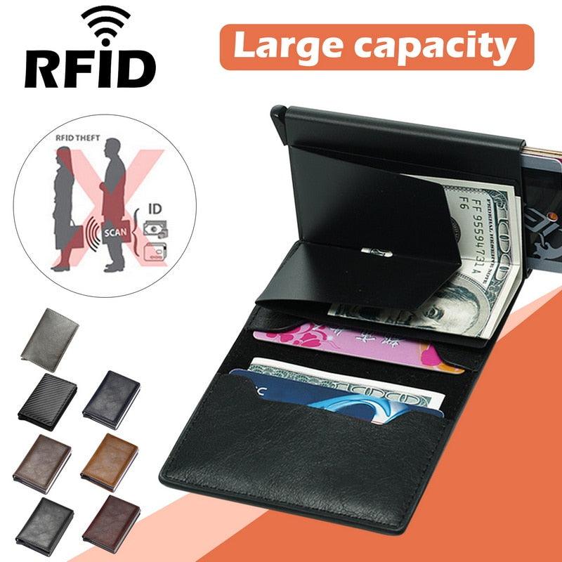 Card Holder Wallet Anti-theft Brush Design - Puritific