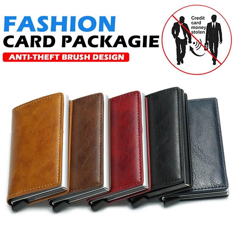 Card Holder Wallet Anti-theft Brush Design - Puritific