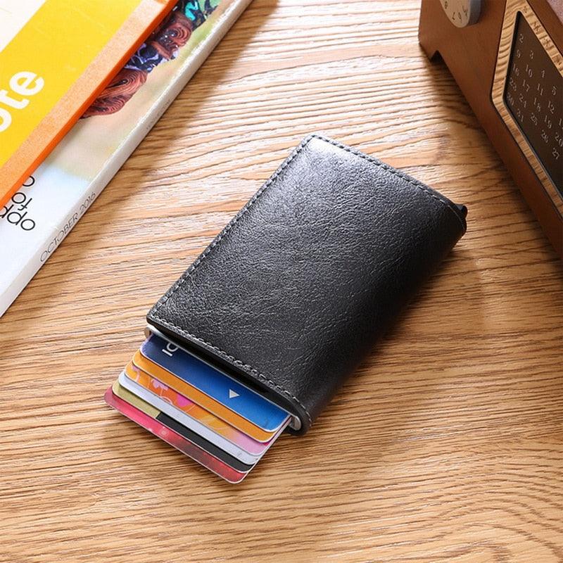 Card Holder Wallet Anti-theft Brush Design - Puritific