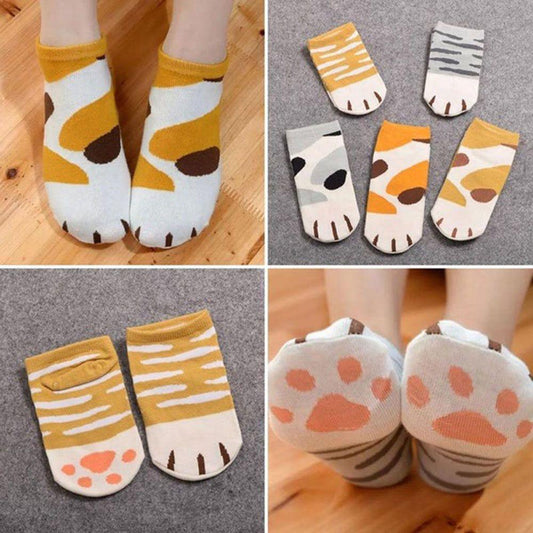 Cartoon Cute Cats Paw Socks - Puritific