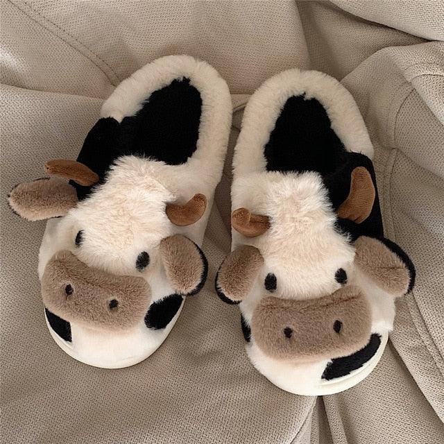 Cartoon Milk Cow Slippers - Puritific