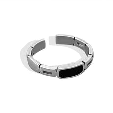 Silver Color Black Stone Ring - Puritific