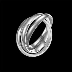 18k White Gold Bands Stainless Steel Rolling Ring - Puritific