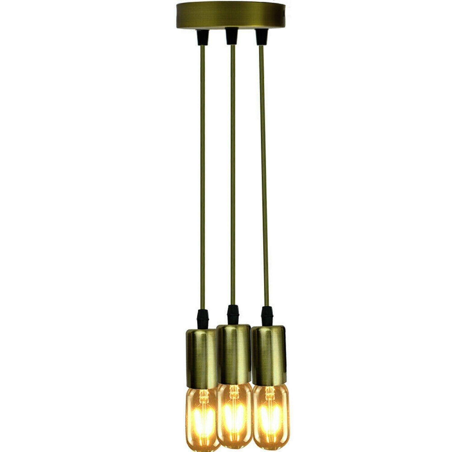 Ceiling Light Bulb Holder Pendant Light Metal E27 Light Bulb Holders for Living Room, Dining Room and Kitchen Island~1294-4