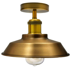 Ceiling Light Retro Flush Mount Ceiling Lamp Shade Fitting Yellow Brass~1929-3