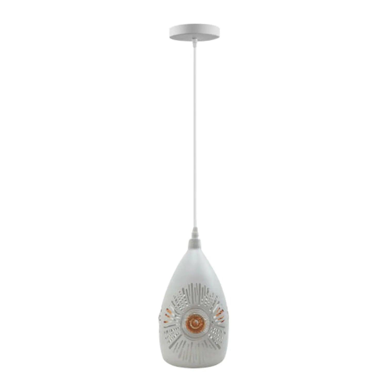 Ceiling Pendant Light, White Metal Shade Hanging Lights,E27 Lamp Holder ~4196-0