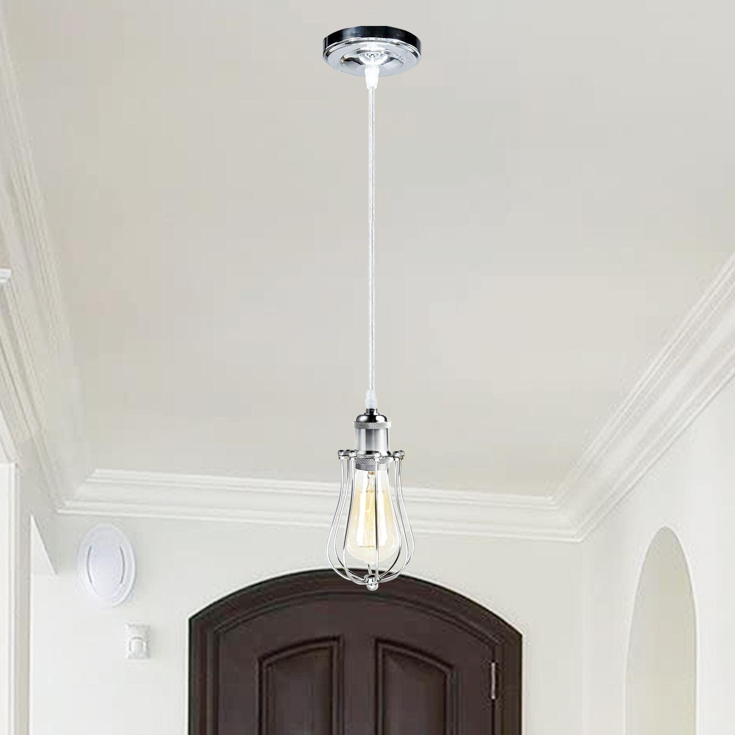 Ceiling Rose Balloon Cage Hanging Pendant Lamp Holder Light Fitting Lighting Kit UK~1193-12