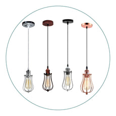 Ceiling Rose Balloon Cage Hanging Pendant Lamp Holder Light Fitting Lighting Kit UK~1193-37