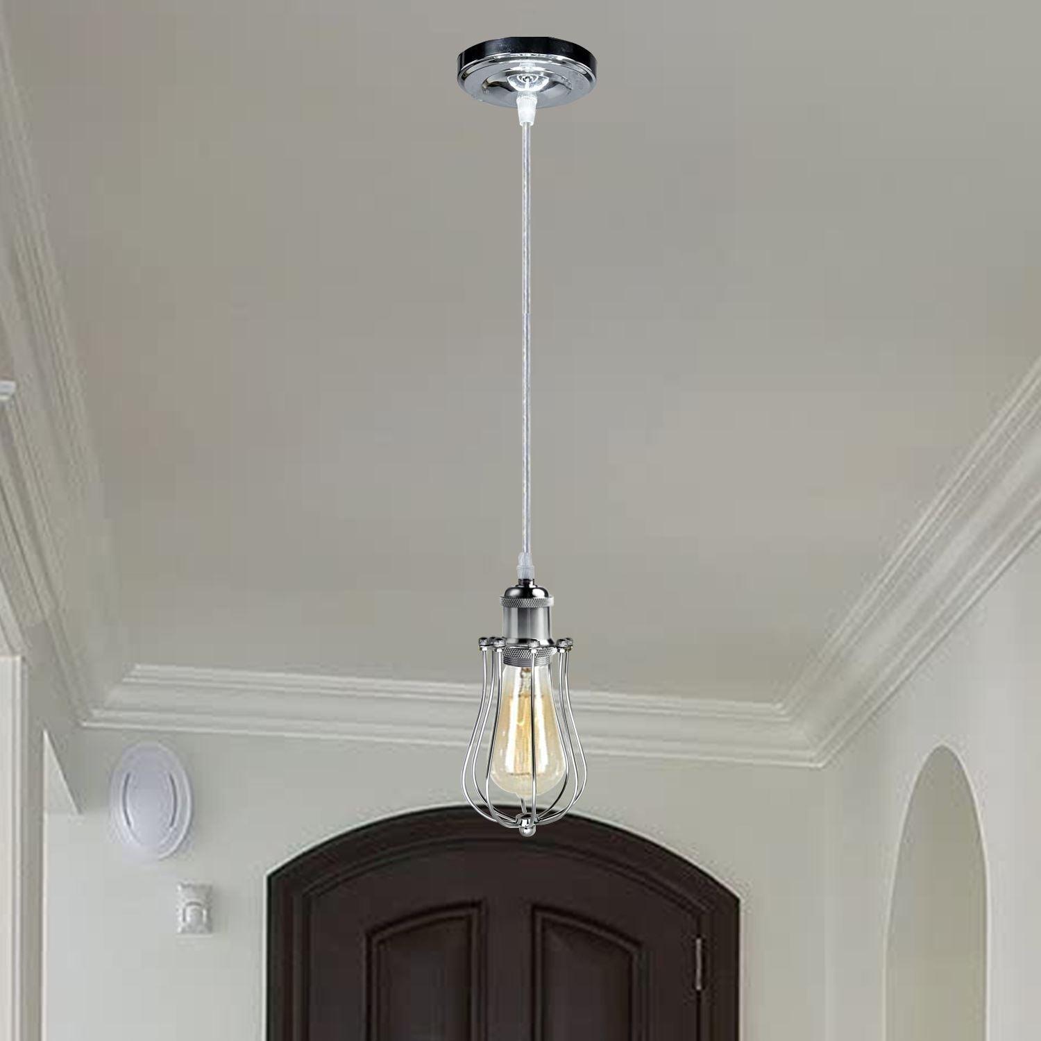 Ceiling Rose Balloon Cage Hanging Pendant Lamp Holder Light Fitting Lighting Kit UK~1193-10