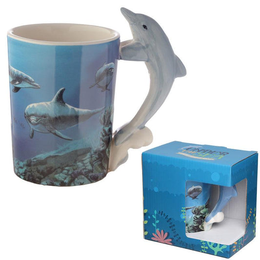 Ceramic Sealife Printed Mug with Dolphin Handle SMUG20-0