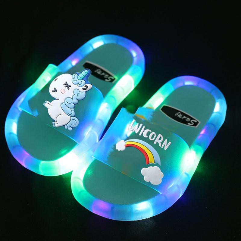 Children‘s Cartoon Animals Prints Lighted Slippers - Puritific