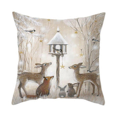 Christmas Elk Tree Cushion Cover - Puritific