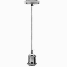 Chrome Pendant Light Fitting Ceiling Rose E27 Suspension~1746-0