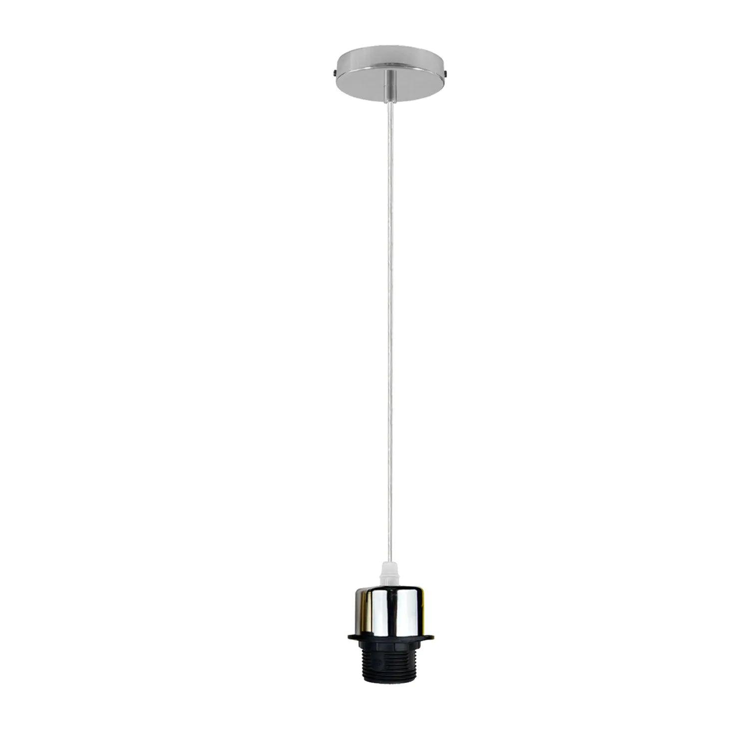 Chrome Pendant Light,E27 Lamp Holder Ceiling Hanging Light, With PVC Cable~4223-0