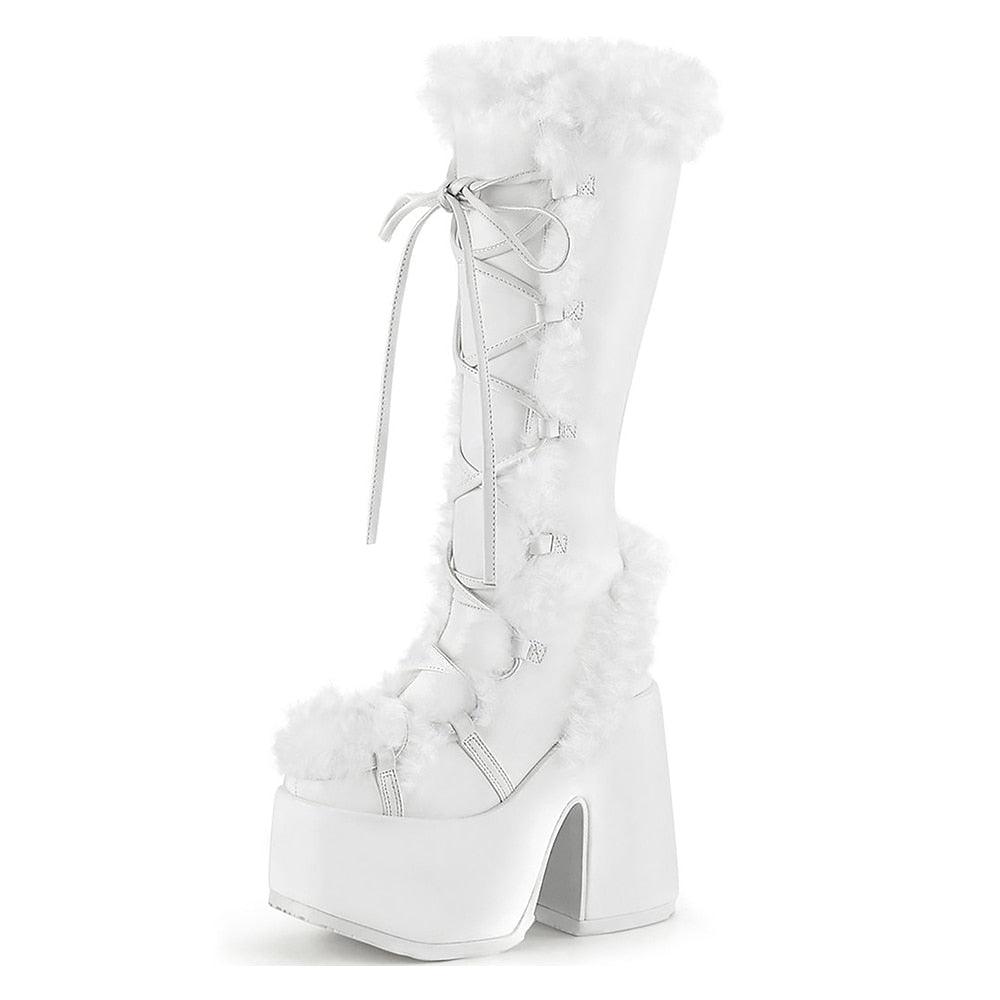 Chunky High Heeled Winter Boots - Puritific