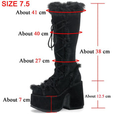 Chunky High Heeled Winter Boots - Puritific