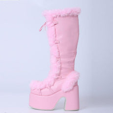 Chunky High Heeled Winter Boots - Puritific