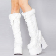 Chunky High Heeled Winter Boots - Puritific