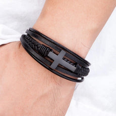 Clasp Stitching Men's Leather Bracelet - Puritific