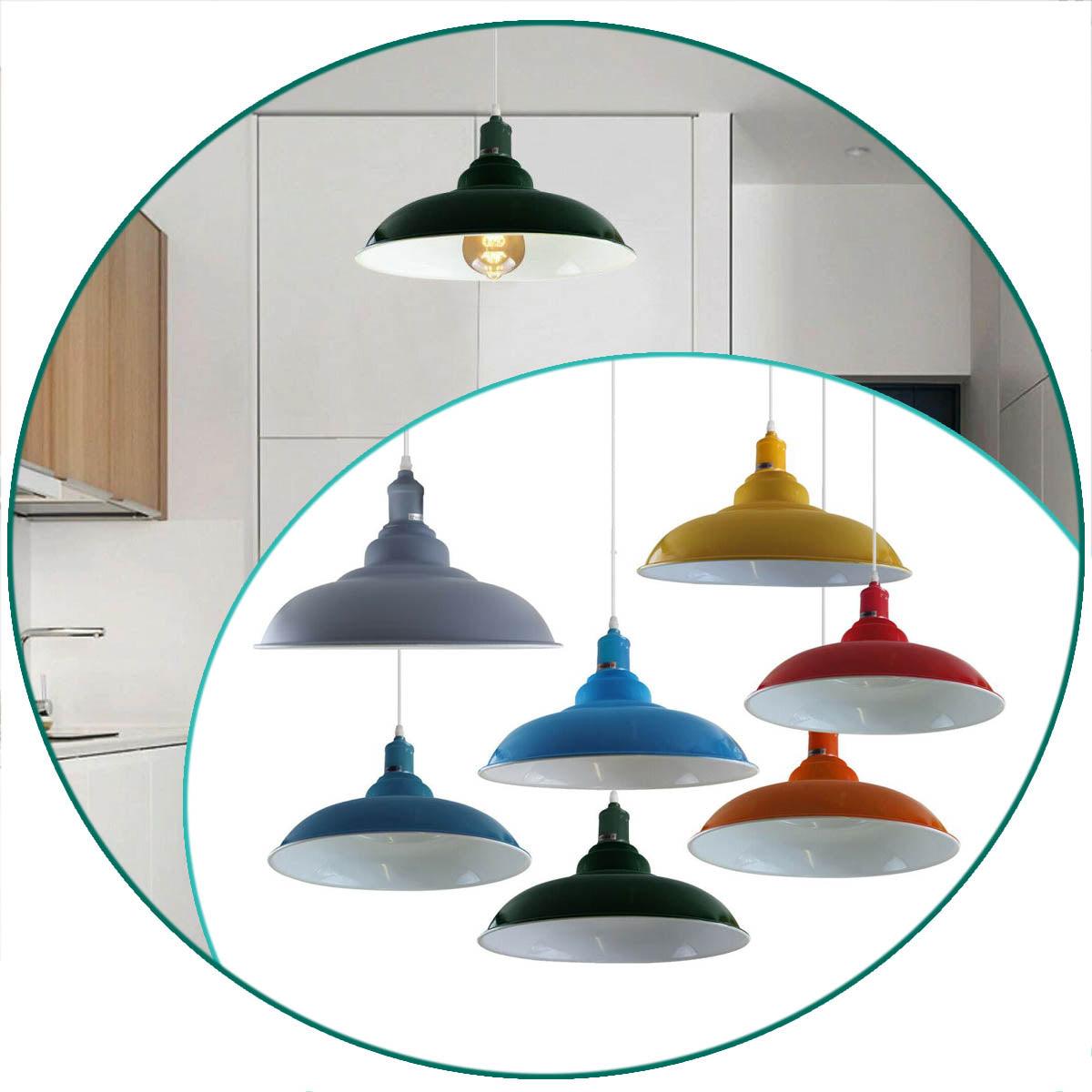 Colours Industrial Retro Loft Metal Ceiling Lamp Shade Pendant Light~1642-0