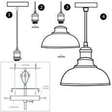 Colours Industrial Retro Loft Metal Ceiling Lamp Shade Pendant Light~1642-10