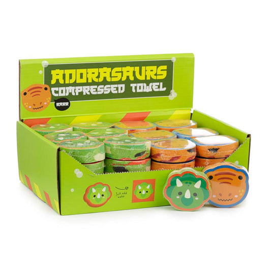 Compressed Travel Towel - Adoramals Cutiesaurs Dinosaur CT06-0