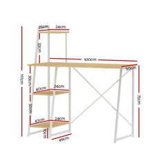 Computer Desk Laptop Table Bookshelf Desk Storage Rack Home Study Office-2