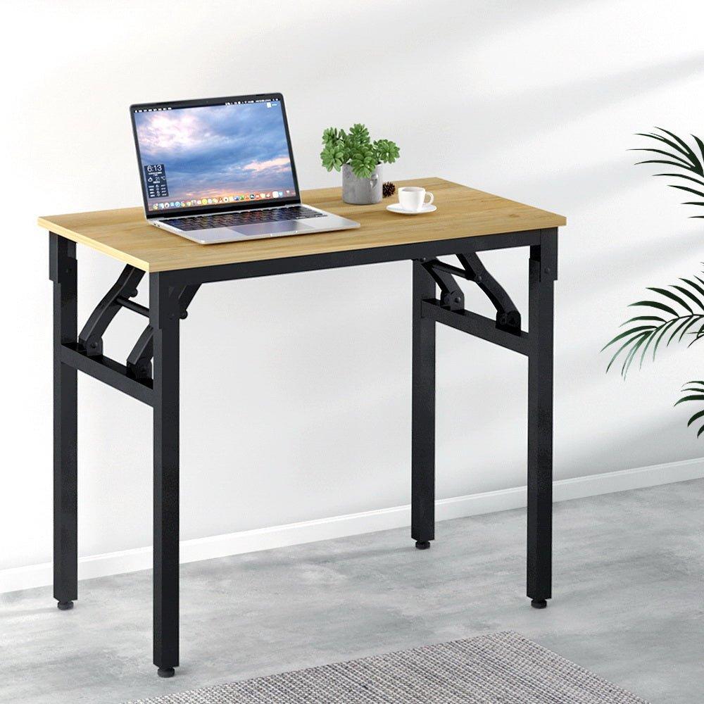 Computer Desk Laptop Table Bookshelf Desk Storage Rack Office Study Oak-7