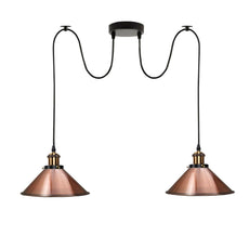 Copper 2 Way Retro Industrial Ceiling E27 Hanging Lamp Pendant Light~3494-2