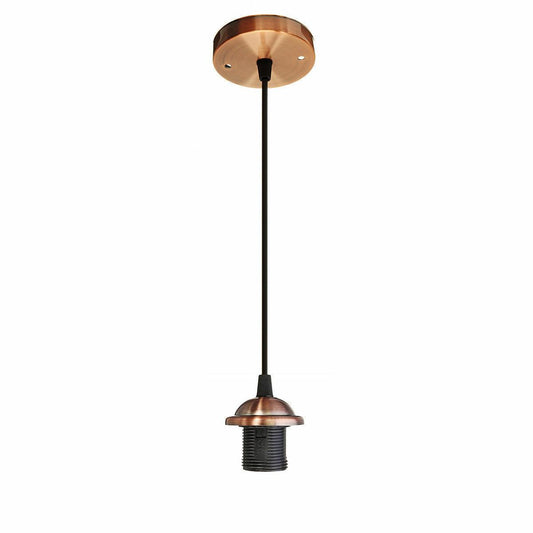 Copper E27 PVC Ceiling Rose Pendant Light~3135-0