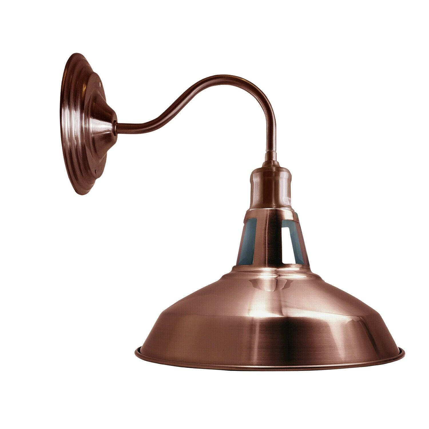 Copper Wall Light 30 cm Barn Slotted Shade Modern Style High Polished Wall Sconce~3627-1