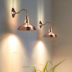 Copper Wall Light 30 cm Barn Slotted Shade Modern Style High Polished Wall Sconce~3627-3