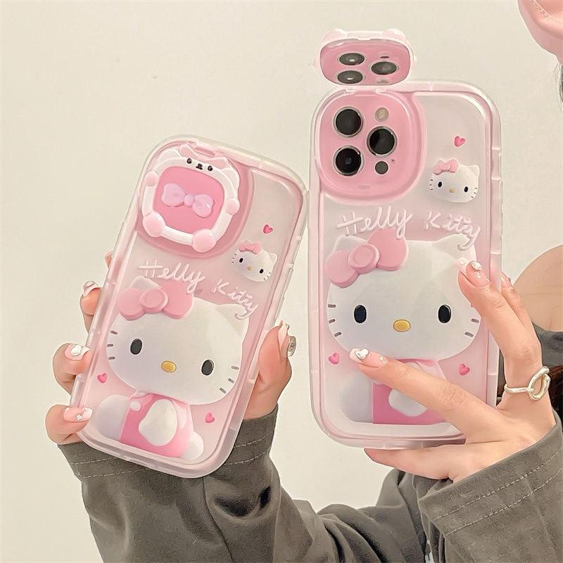 Creative Lens Makeup Mirror Stand Phone Cases For iPhones - Puritific