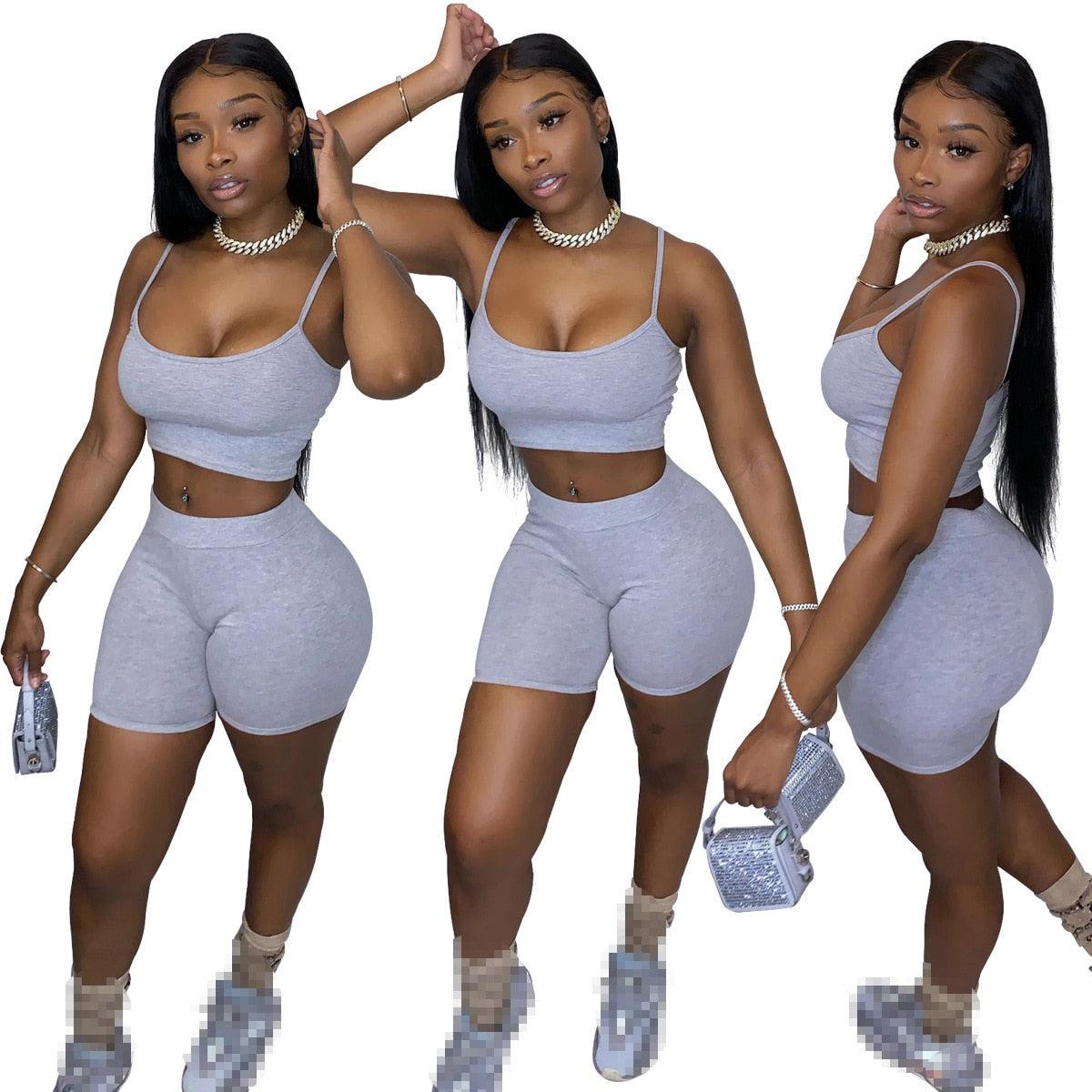 Crop Top Shorts Two Piece Set - Puritific