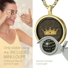 Crown the Queen of Your Heart Necklace Over 100 Languages I Love You Pendant - Puritific