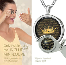 Crown the Queen of Your Heart Necklace Over 100 Languages I Love You Pendant - Puritific