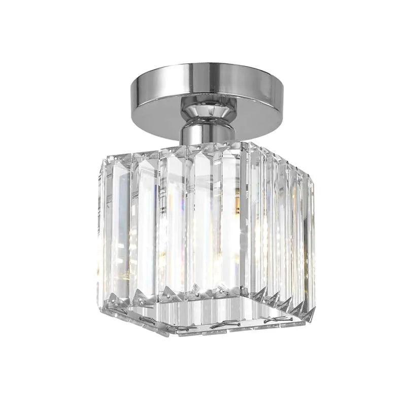 Crystal Semi Flush Ceiling Light Fixture E27 Square Fitting Ceiling Lamp Chandelier~4506-11