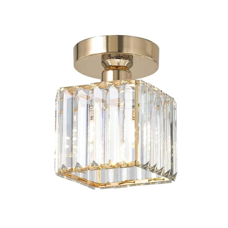 Crystal Semi Flush Ceiling Light Fixture E27 Square Fitting Ceiling Lamp Chandelier~4506-12