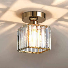 Crystal Semi Flush Ceiling Light Fixture E27 Square Fitting Ceiling Lamp Chandelier~4506-1