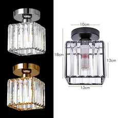 Crystal Semi Flush Ceiling Light Fixture E27 Square Fitting Ceiling Lamp Chandelier~4506-3