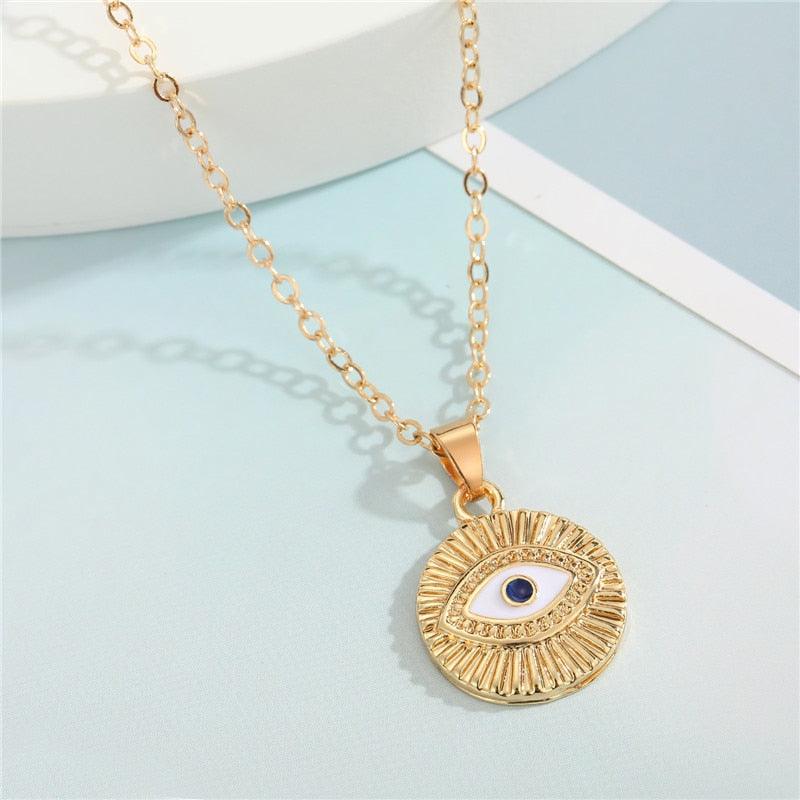 Crystal Turkish Evil Eye Necklace - Puritific