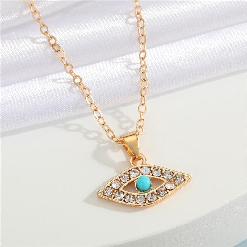 Crystal Turkish Evil Eye Necklace - Puritific