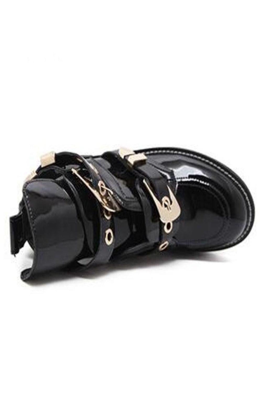 Cut Out Metal Buckle Strap Ankle Boots - Puritific