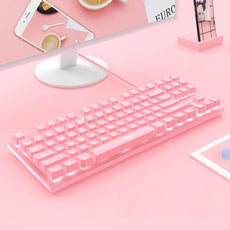 Cute Pink Wired Keyboard and Mouse Set - Puritific