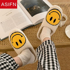 Cute Smile Pattern Fluffy Slippers - Puritific